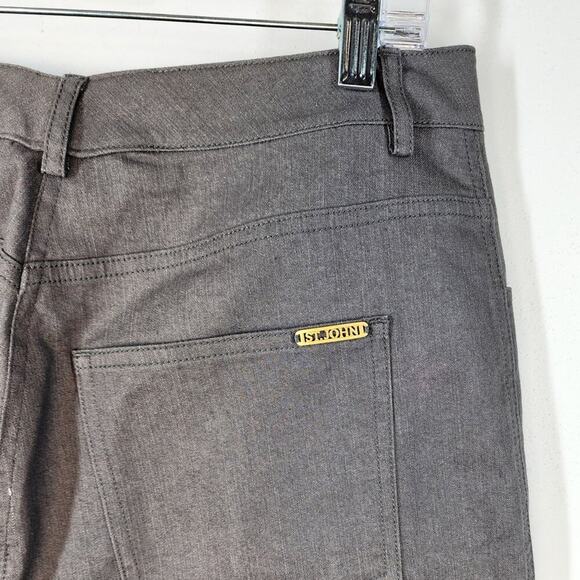 St. John Gray Lightweight Cotton Denim Jeans Size 12 High Rise Straight Leg - Picture 7 of 7